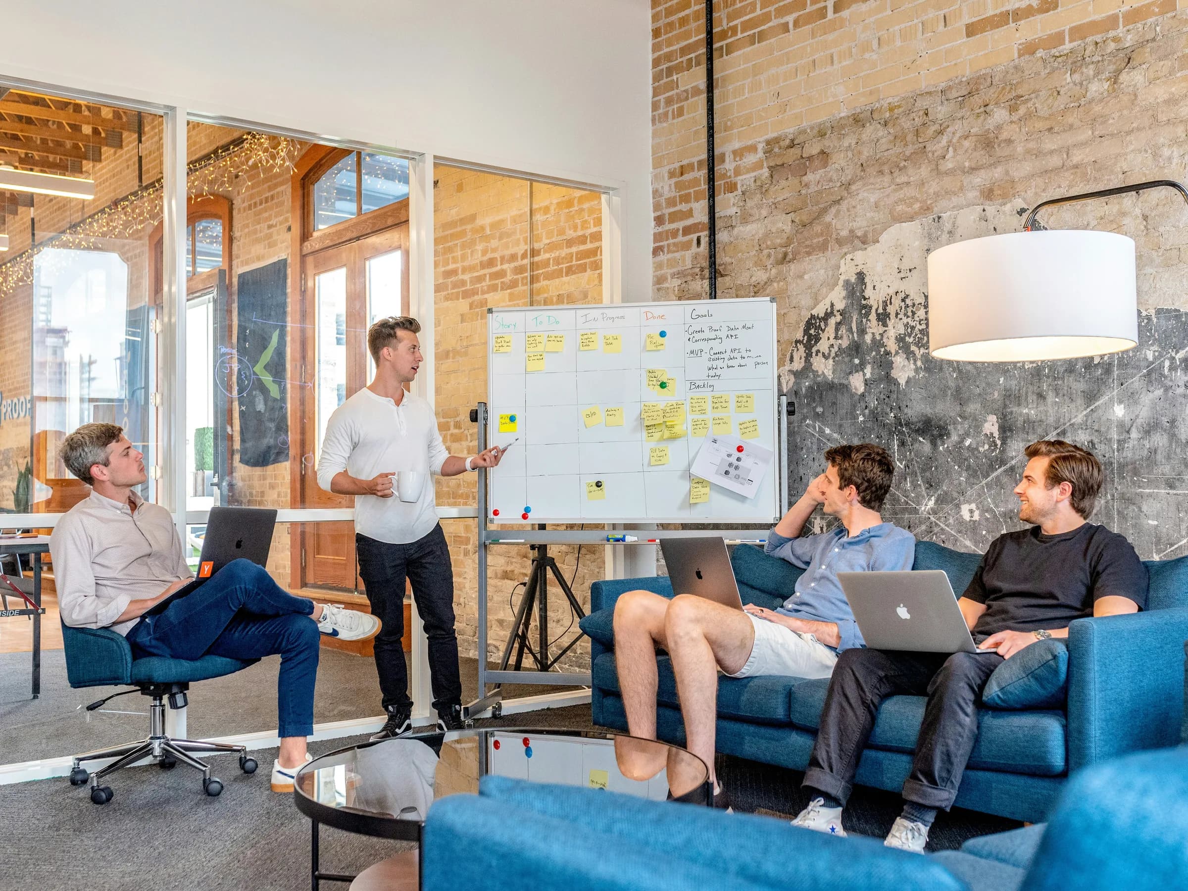 Team collaborating on AI solutions